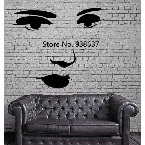 Sexy Young Girl Face Wall Decals Living Room Salon Decoration Sketch Portrait Wall Decor Mural Vinyl Decal Art Sticker ZA968