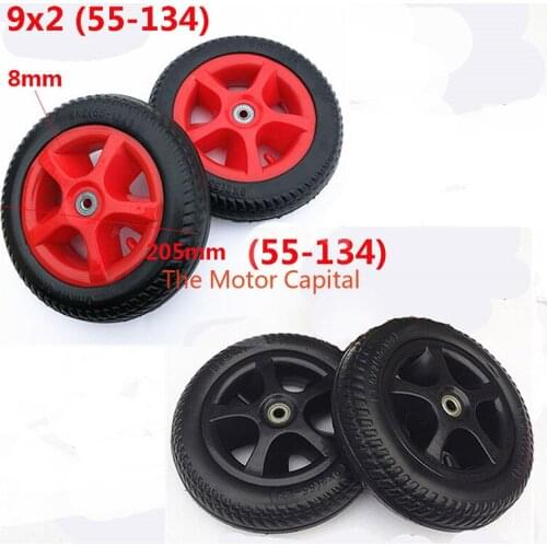 Multicolor 2pcs 9x2 (55-134) Childrens Tricycle Parts Rear Wheel Childrens Bicycle Wheels Babys Wheelbarrow