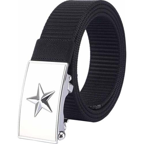 New Chrome Color Buckle and Brushed Color Buckle Men Belts Quality Nylon Automatic Buckle Mens Belt Outdoor Wild Tactical Belt