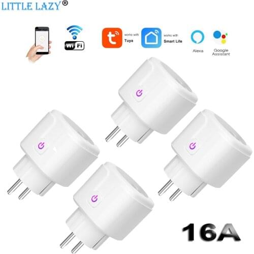 Smart Plug WiFi Socket 16A EU Power Monitor Timing Function Tuya SmartLife APP Control Works With Alexa Google Assistant