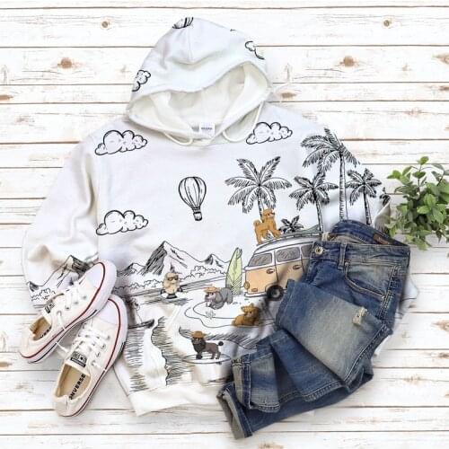 Anime Printing Sport Hoodies Printing Pullovers Casual Cartoon Dog Men Hip Hop Outdoor Clothing Streetwear