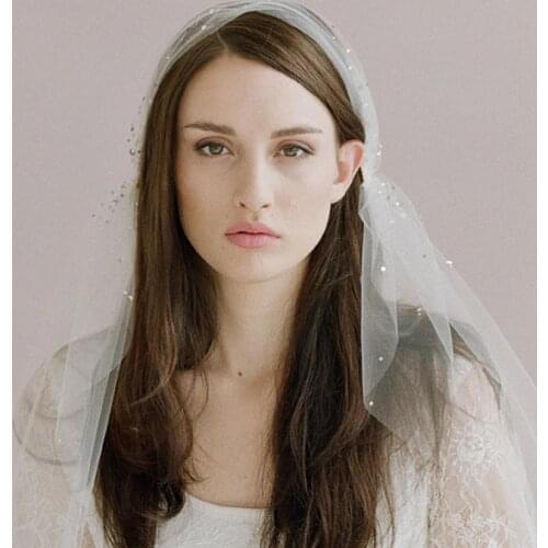 Wedding accessories bridal veil woman white veil crystal accessories church wedding bridal headdress