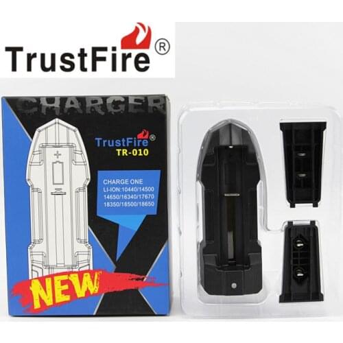 TrustFire TR-010 Mini Portable Single Lithium Battery Charger for 14500 16340 18350 18500 18650 Rechargeable Li-ion Batteries