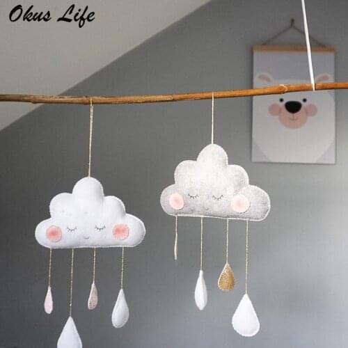 Home Decoration Child Tent Flaky Clouds Felt Raindrop Pendant Toy For Children House Girl Baby Room Accessories Decor Multicolor