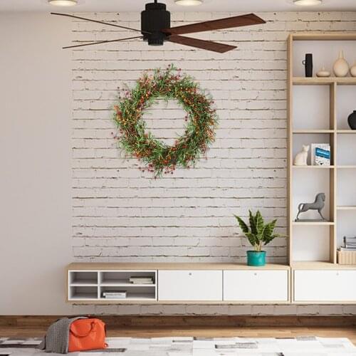 Green Leaves Wreath Artificial Plants Background Wall Window Decorative Wedding Party Home Thanksgivings Autumn Decoration