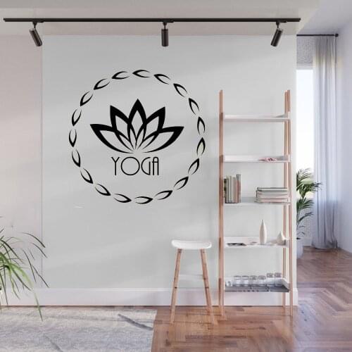 Yoga Lotus Fitness Sticker Wall Decoration Quality Home Decor Wall Stickers Vinyl Decal Muddha Vinyl ph370