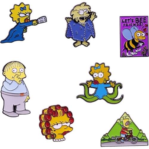 Cartoon Fun Anime Character Happy Family Enamel Brooch Clothes Bag Pin Cute Jewelry