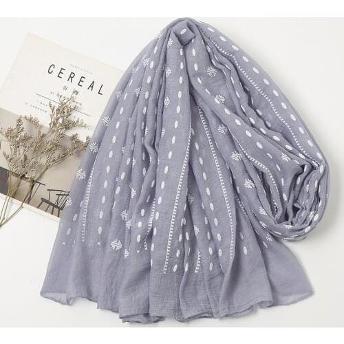 Woman Polka Dot Cotton Scarf Hijab Ethnic Clothes Accessories Turban Muslim Head Scarf Wholesale Islamic Hijab Womens scarf 1PC