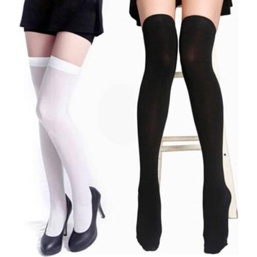 2021 Women Socks Fashion Stockings Casual Cotton Thigh High Over Knee Cotton High Socks Girls Womens Female Long Knee Sock