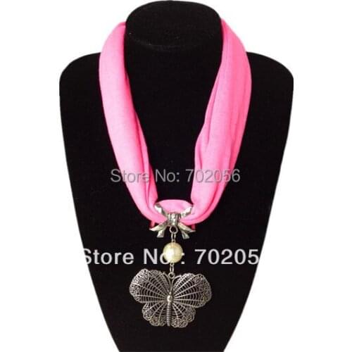 Lady Womens jewelry scarves butterfly pendant scarves 20pcs/lot #2890