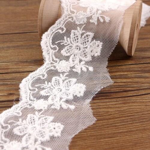 1 yards 7cm cotton lace fabric DIY fabric lace flower gift ribbon decoration material cotton lace