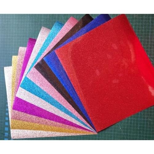 10 pcs 25cmx30cm Beautiful Color Glitter Heat Transfer Vinyl Film Heat Press Cutting Plotter Iron On HTV Film