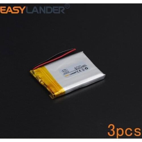 3pcs/Lot 3.7V 400mAh Polymer Li-ion Battery For mouse recorder speaker RC toys headephone Remote controller 403037