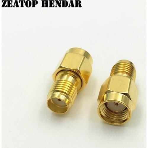 50Pcs Brass Gold Plated SMA Female Jack to RP SMA Male Plug Straight RF Coaxial Coax Adapter Connector