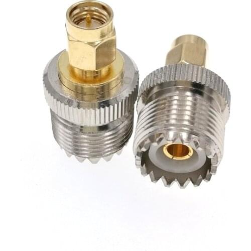 50pcs UHF Female SO-239 Jack To SMA Male Plug RF Adapter Connector