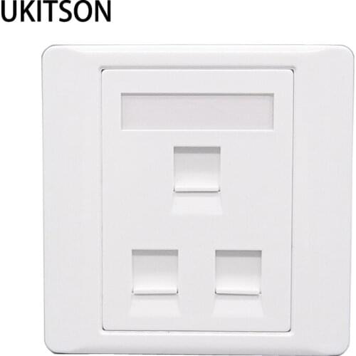 White Color 3 Ports Faceplate Compatible For EU Round Junction Box Three Keystone Insert Sockets Wall Outlet