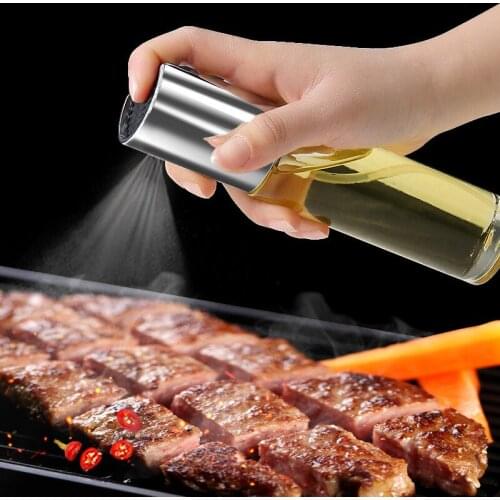 100ML ABS Glass Leakproof stainless steel olive oil sprayer oil spray bottle kitchen seasoning soy sauce barbecue bottle