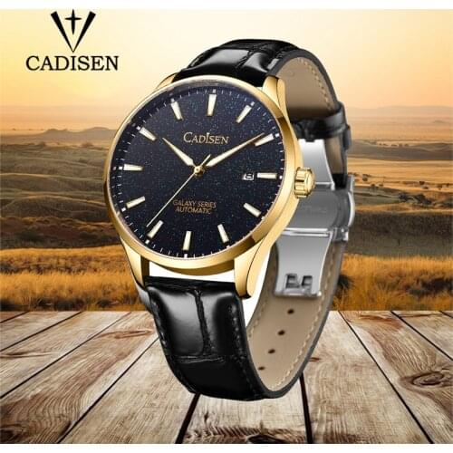 CADISEN DESIGN Top Luxury Brand Mens Automatic Watch Sapphire 100M Waterproof Men Mechanical Watch Japan 8215 Relogio Masculino