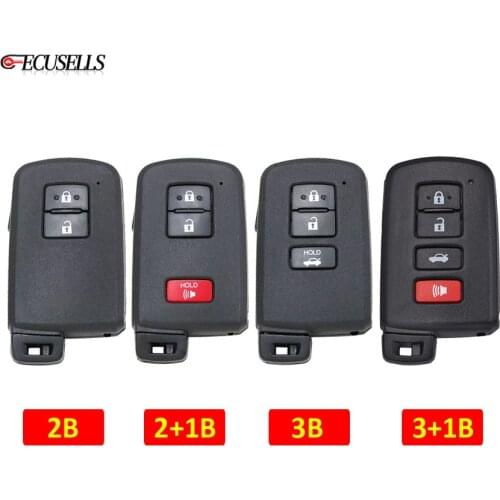 2/2+1/3/3+1 Button Remote Key Shell Case Smart Car Key Housing Fob Uncut Blade for Toyota Avalon Camry RAV4 2012 2013 2014 2015