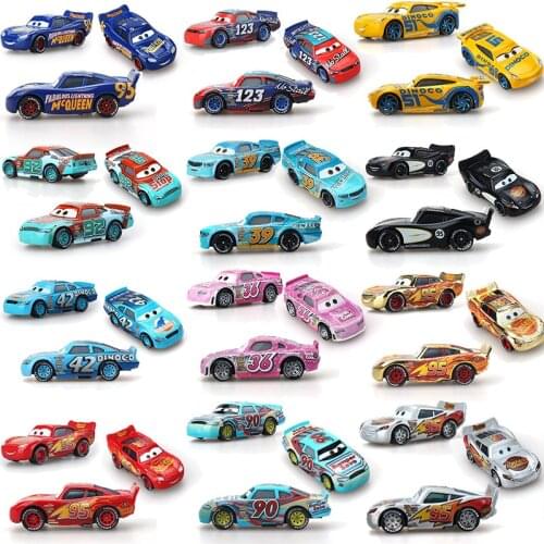 Disney Pixar Cars 2 3 Lightning McQueen Mater Jackson Storm Ramirez 1:55 Diecast Vehicle Metal Alloy Boy Kid Toys Christmas Gift