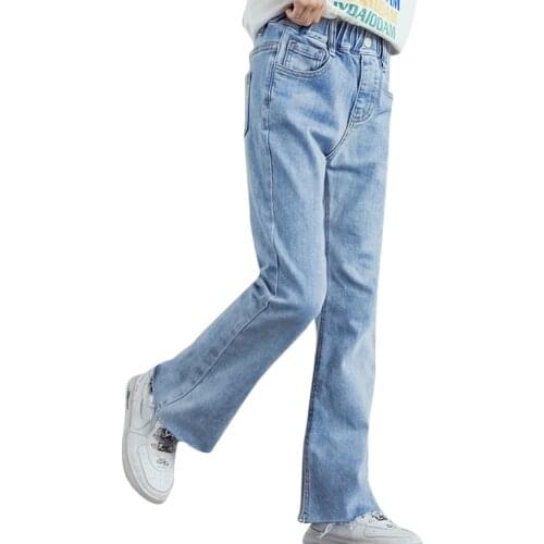 Girls Jeans Solid Color Childrens Jeans For Girls Casual Style Kid Jeans Spring Autumn Childrens Clothes 6 8 10 12 14