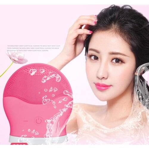 Electric Silica Gel Cleanser Smart Ultrasonic Vibration Massage Apparatus Facial Cleansing Brush Cleaner Beauty Tool