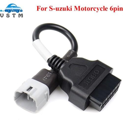 OBD Motorcycle Cable For Su*zuki 6 Pin Plug Cable Diagnostic Cable 6Pin to OBD2 16 Pin Adapter