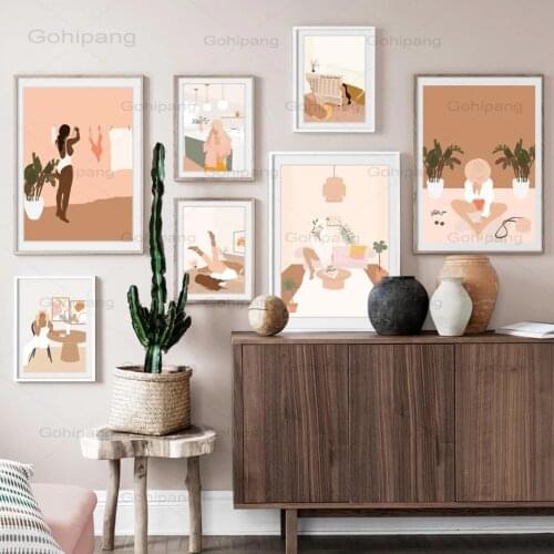 Canvas Painting Abstract Fashion Girl Illustration Wall Art Nordic Posters And Prints Art Wall Painting For Living Room Decor