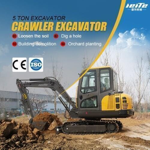 China 5 Ton Mini Excavator Hydraulic Diesel Digger Walking Speed About 16 KM/H