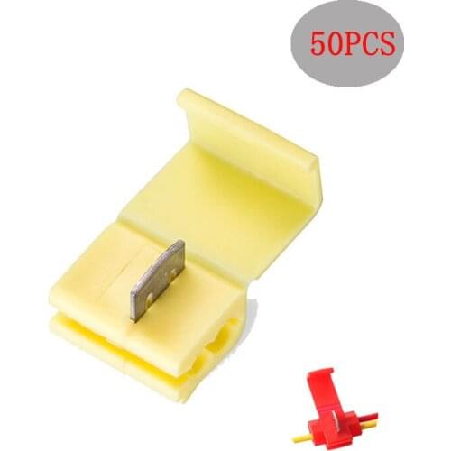 50PCS Yellow 22AWG Faston connector wire connector terminals splice electrical cables electrical terminals for cable wago arpon