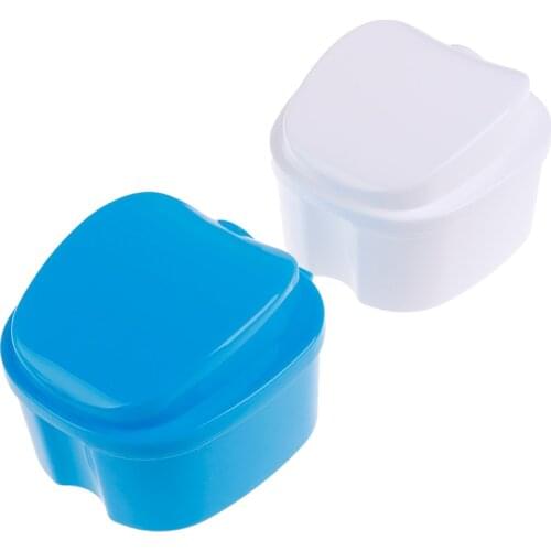 Tooth BoxesDenture Bath Box Organizer Dental False Teeth Storage Box with Hanging Net Container Cleaning Teeth Cases Artificial