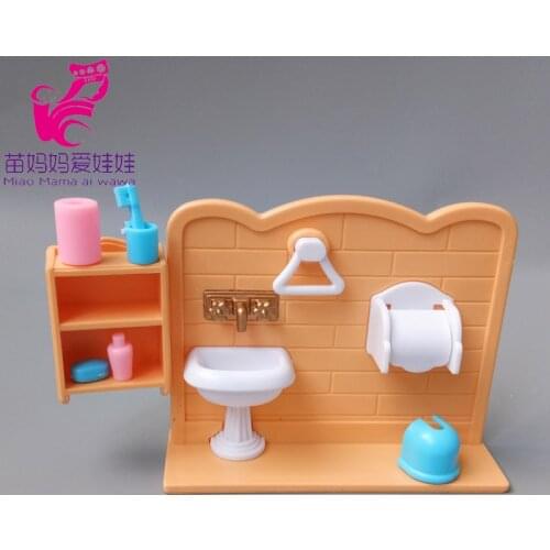 Doll House Miniature Food and Play Scene Mini Furniture Model Pocket Bathroom Toilet Basin Series