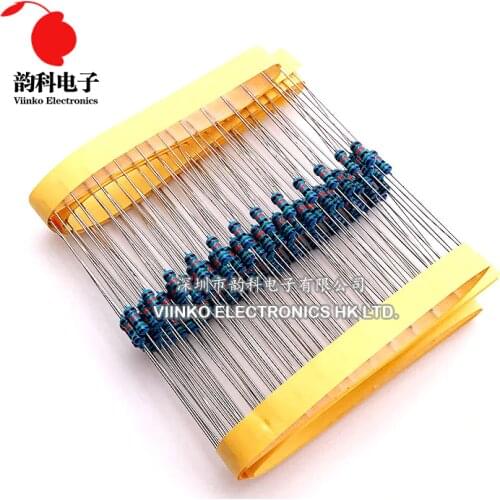 100pcs 1/4W Metal film resistor 1% 1.8R 2R 2.2R 2.4R 2.7R 3R 3.3R 3.6R 3.9R 4.3R 4.7R 1.8 2 2.4 2.7 3 3.3 3.6 3.9 4.3 4.7 ohm