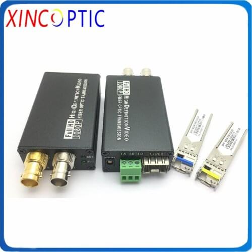 Mini 1080i HD SDI Fiber Transceiver with Loopback SFP Simplex SM LC SDI BNC Coaxial Signal Optic Media Converter over Fiber 20Km