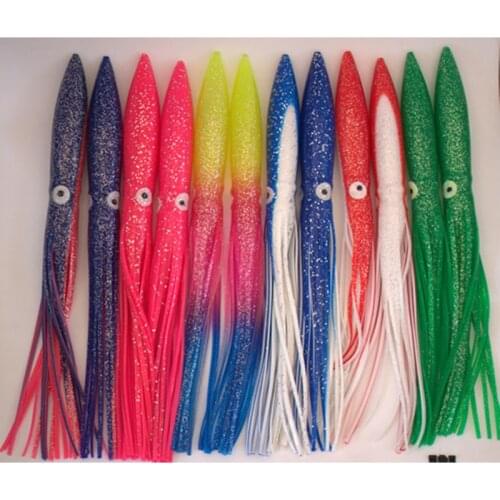 5pcs/lot 30cm/11.8inch Soft Bait Big Octopus Skirt Hoochie Squid Skirt Lures Trolling Bait Pike sea dragon soft fishing lure