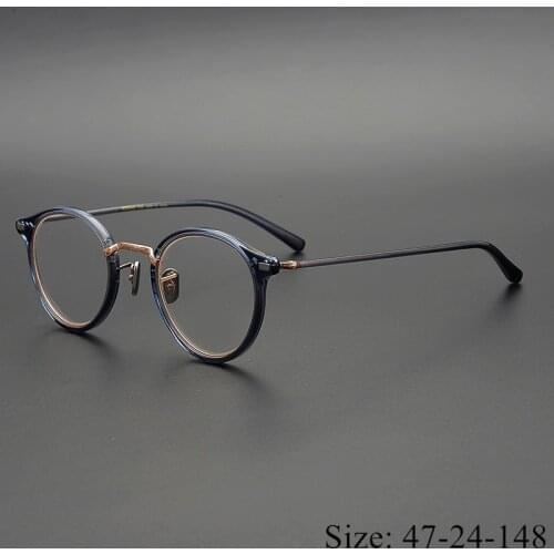 Limited edition Vintage eyeglass frame pure titanium Ultralight EV-777 retro round type eyewear women men Japan original quality