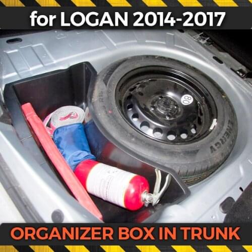 Organizer in the compartment of wheel in trunk for Renault Logan 2014-2017 plastic ABS protection cover car styling accessories