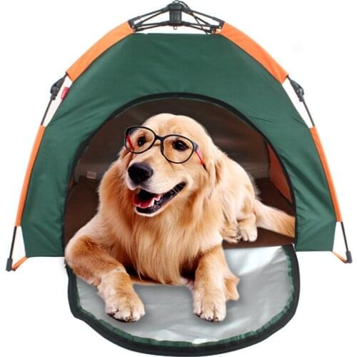 Outdoor Camping Pet Tent Semi-Automatic Foldable Quick Open Large Dog Tent Rainproof Sunscreen Portable Pet Nest With Sponge Pad