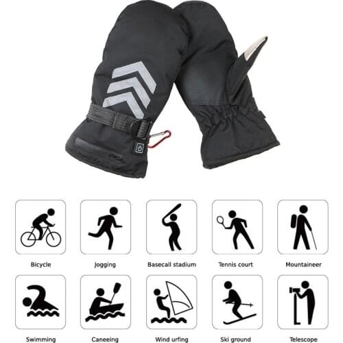 Snowmobile Ski Heated Gloves Snowboarding Thermal Gloves Snow Winter Sport Motorcycle Men Women Mittens Heating Battery Gloves