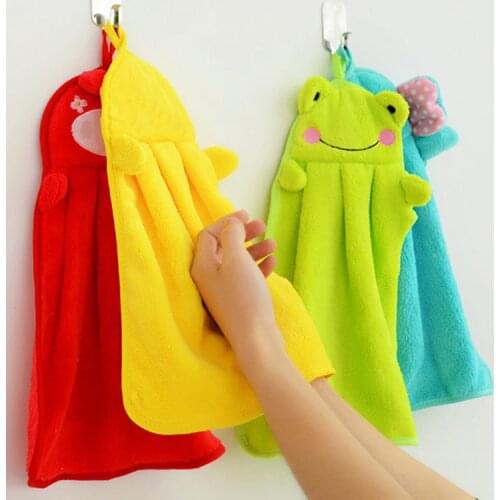 Baby Nursery Hand Towel baby bath towels Toddler Soft Plush Cartoon Animal Wipe Hanging Bathing Towel For Children Towel