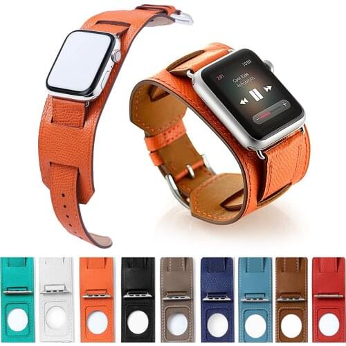 Cow Genuine Leather watchband for apple watch 5 44mm 40mm 38mm 42mm Bracelet Strap iwatch band 4 3 2 1 Replacenent accessories