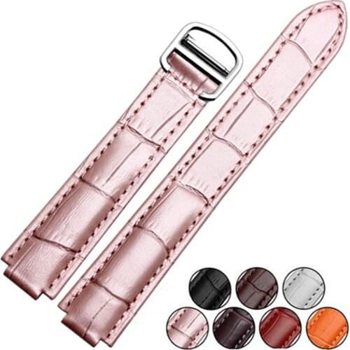 Genuine Leather 14*8mm 18*11mm 20*12mm Watche Band Strap Belt Watchband Black With Folding Clasp Buckle For Ballon Bleu Series