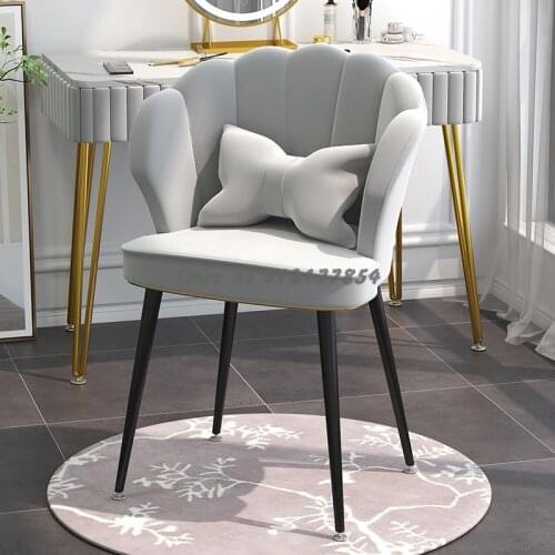 Bedroom light luxury makeup vanity stool backrest net celebrity nail chair simple balcony dining table and chair home desk chair
