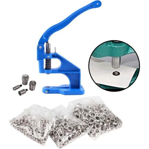 Hand Press Grommet Machine Grommets Eyelet Tool Kit with 1500 Pieces Grommets for Grommets Snap Buttons Rivets Eyelets Pearls