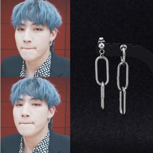 Korea Boys Punk Earrings Stainless Steel Men Women Ear Clip Street Hipster Rock Hip Hop Guys Geometric Punk Stud Earring Unisex