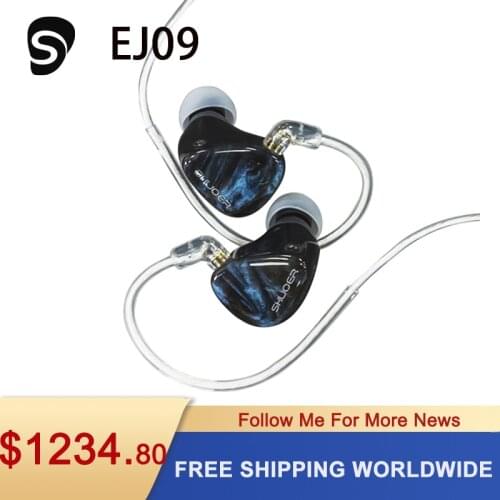 Shuoer EJ09 | Flagship 10mm Dynamic Electrostatic Ba Driver Hybrid Iem Headphones With Monocrystalline Silver / Copper Cable