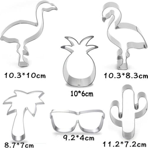 Creative Cookie Cutter Mold Flamingo Pineapple Shape Stainless Steel Biscuit Fondant Cake Moulds Cake Mold Baking Kitchen Tools