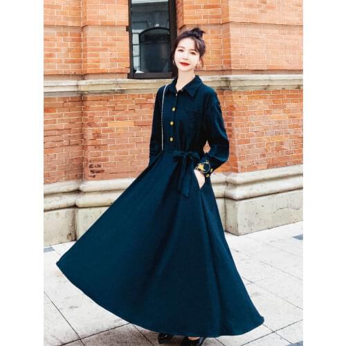 Spring Autumn Dress For Women 2020 New Light Mature style French Retro Temperament Thin Dresses m