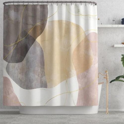 Bathroom Curtain Marble Style Print Waterproof Shower Curtain 180*180cm