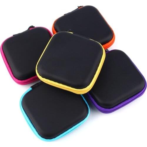 Hard Case Storage Pouch Bag W Zipper For TF Card Earphone Headphones Earbuds Tool Bags